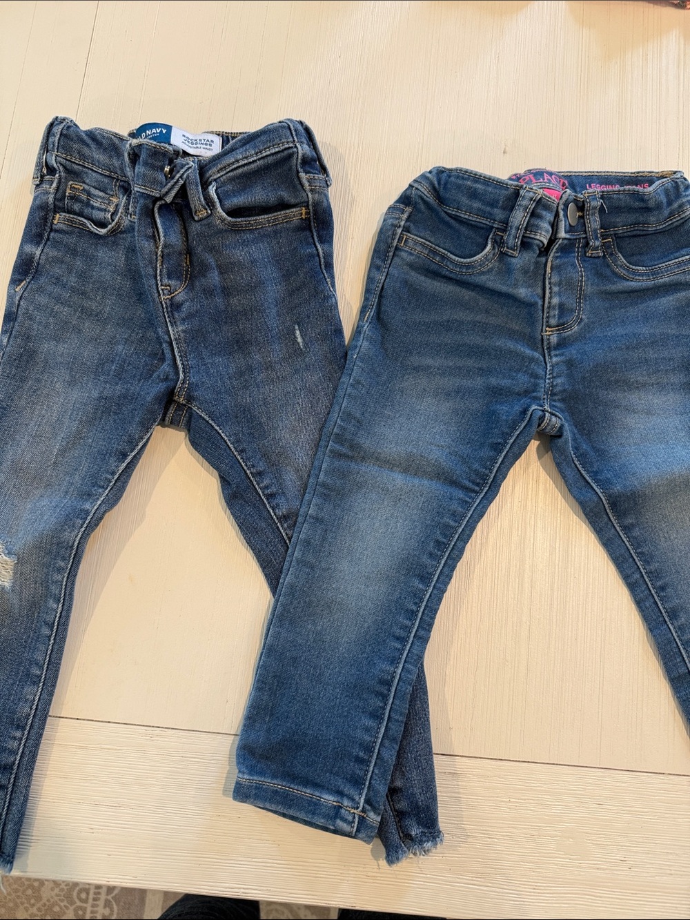 Old Navy & Children’s Place Girls Blue Denim Skinny Jeans 2 Pair